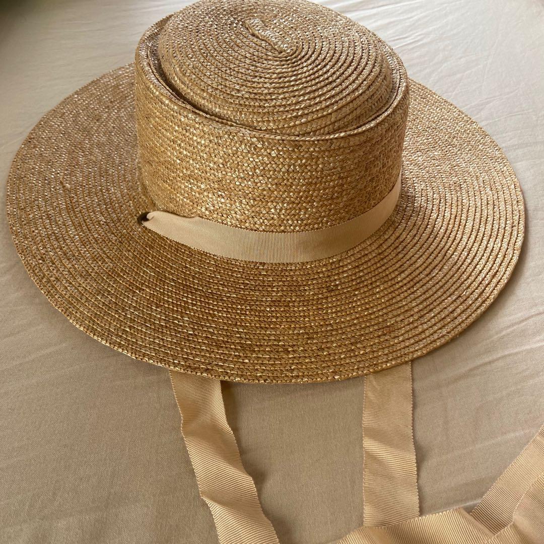 A beautiful store 日本製Wica Grocery Straw Hat 藤帽nude color