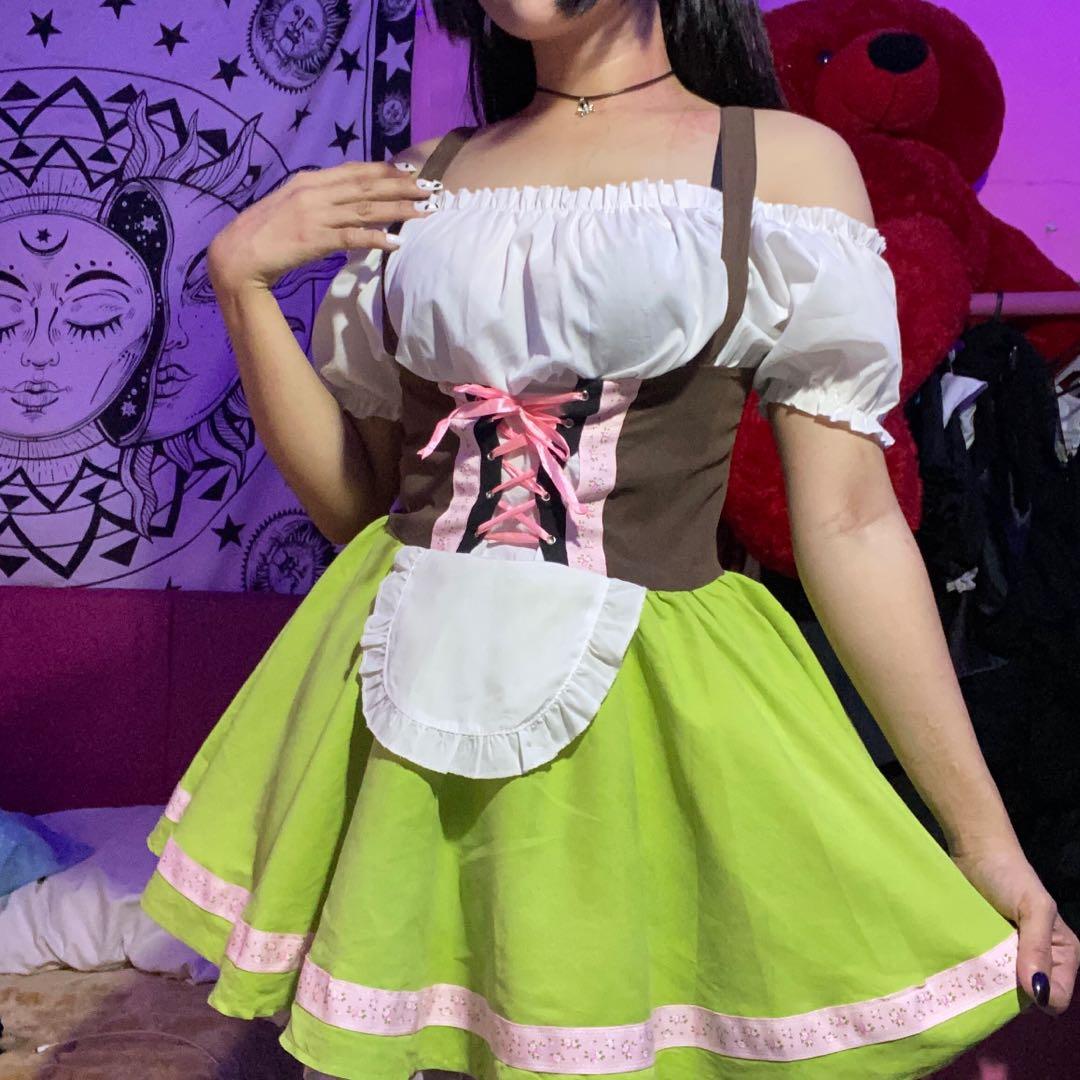 Apple green maid dress, Women's Fashion, Dresses u0026 Sets, Dresses on  Carousell