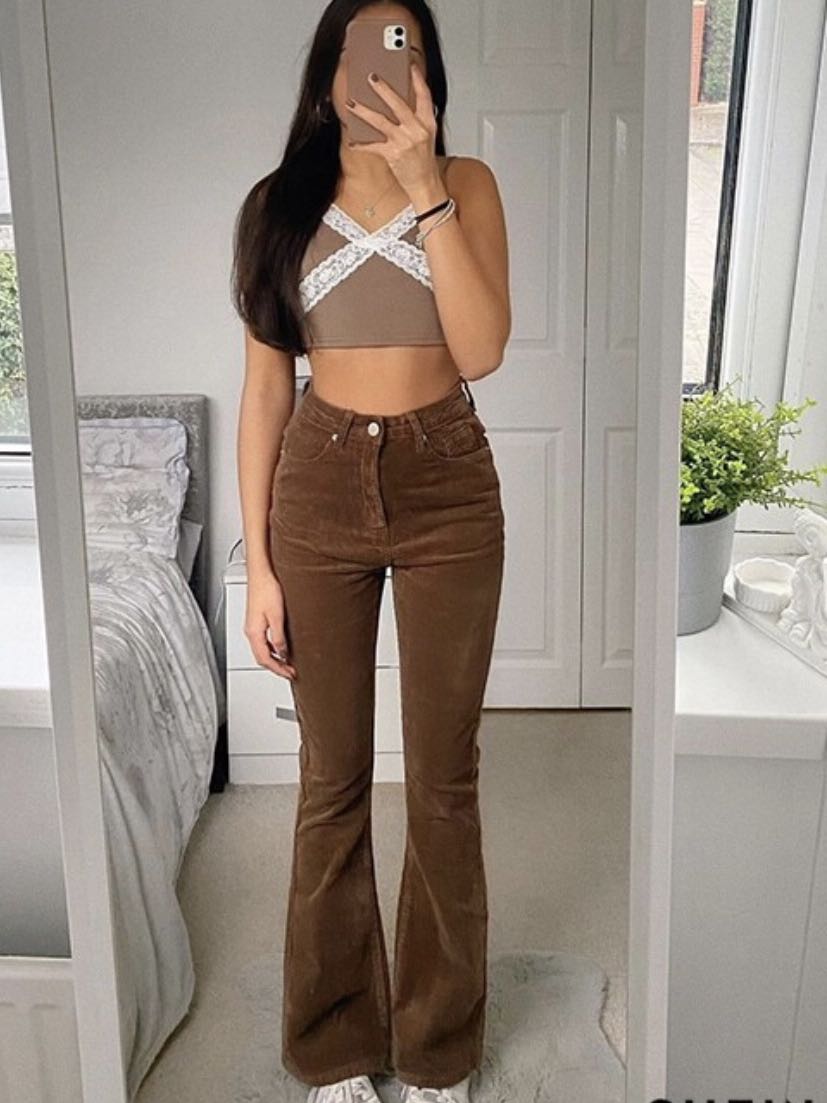 brown corduroy pants, Women's Fashion, Bottoms, Other Bottoms on Carousell