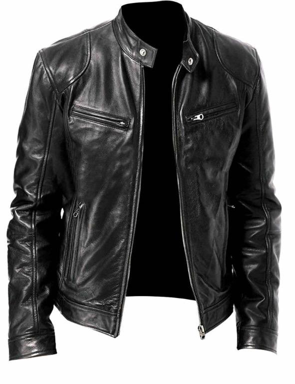 Pristine Leather Mens Leather Jacket Slim Fit Genuine Lambskin Biker Motorcycle