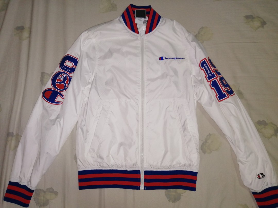 Champion men's satin baseball jacket sales
