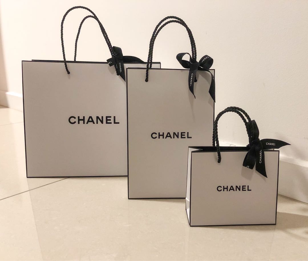 Chanel Paper Bag sizes L M & S, Luxury, Accessories on Carousell
