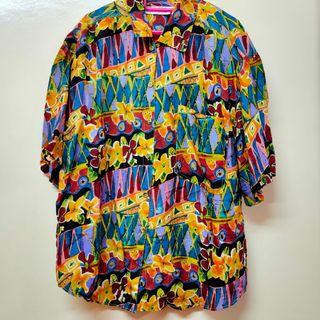 Colourful printed vintage shirt top #1010New