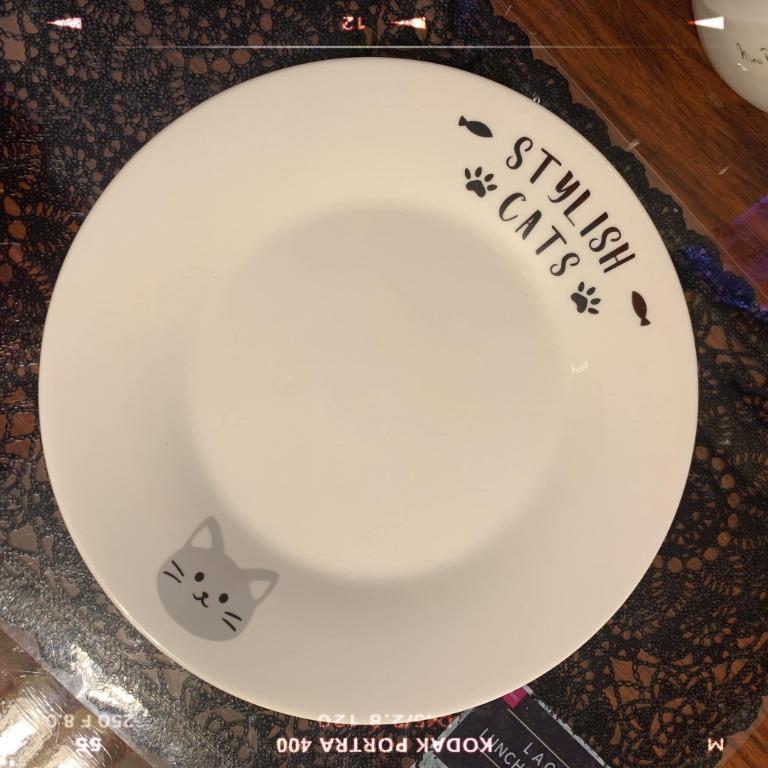 DAISO JAPAN Stylish Cat Plates Set of 3 , Furniture & Home Living