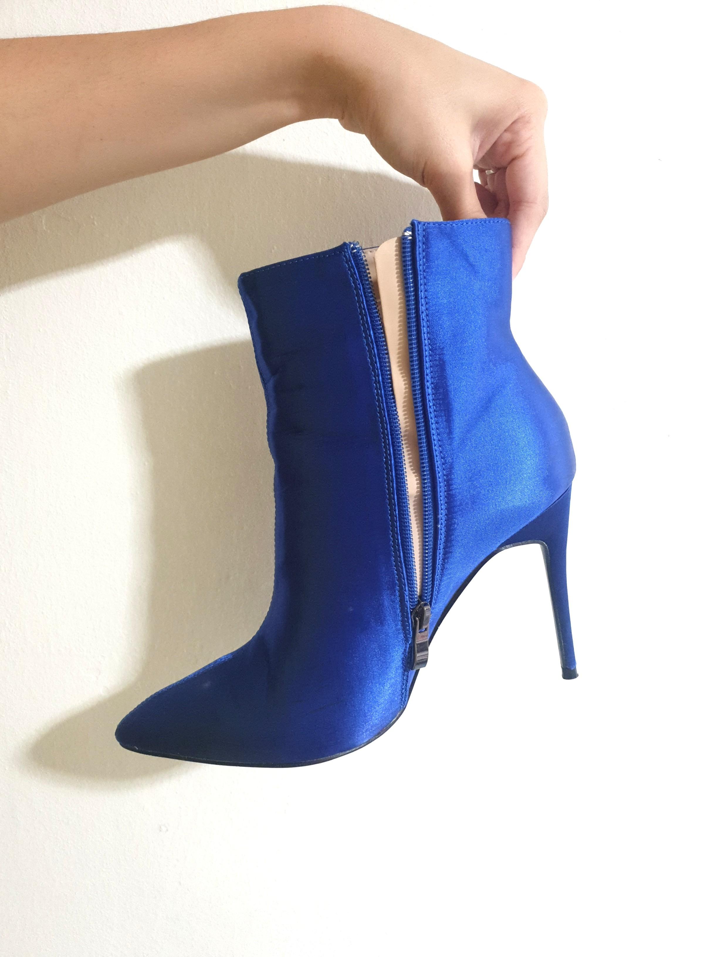 Electric blue ankle boots top