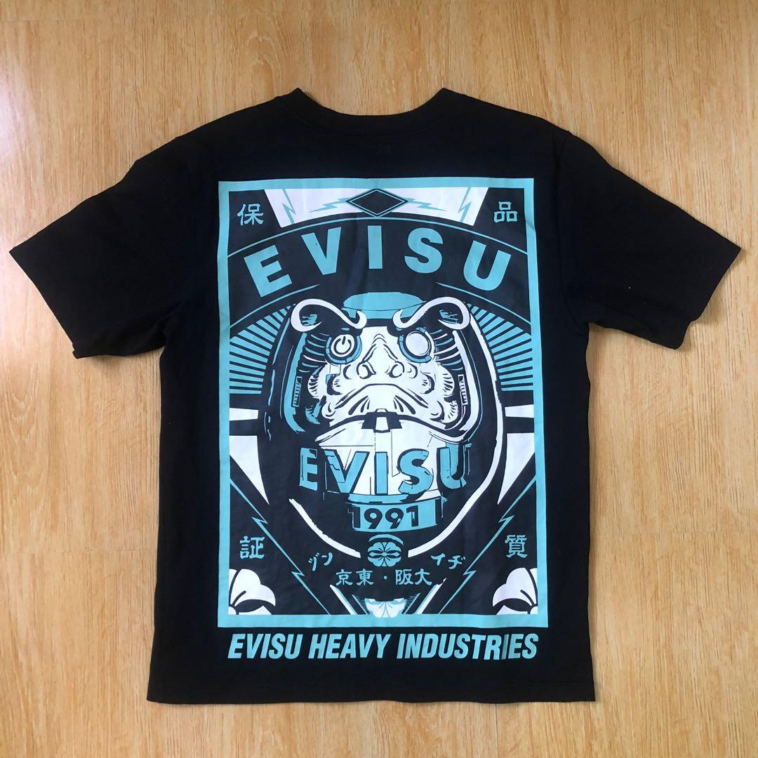 T-shirt Evisu Heavy Industries - Dos Print, Coton, Taille L, Style Y2K Japan, Occasion