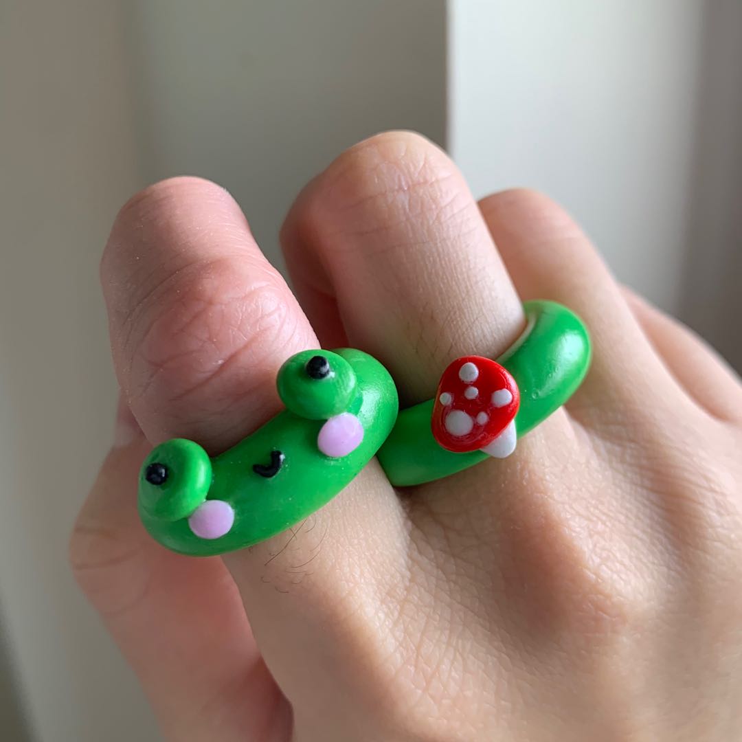 Mushroom clay hot sale ring