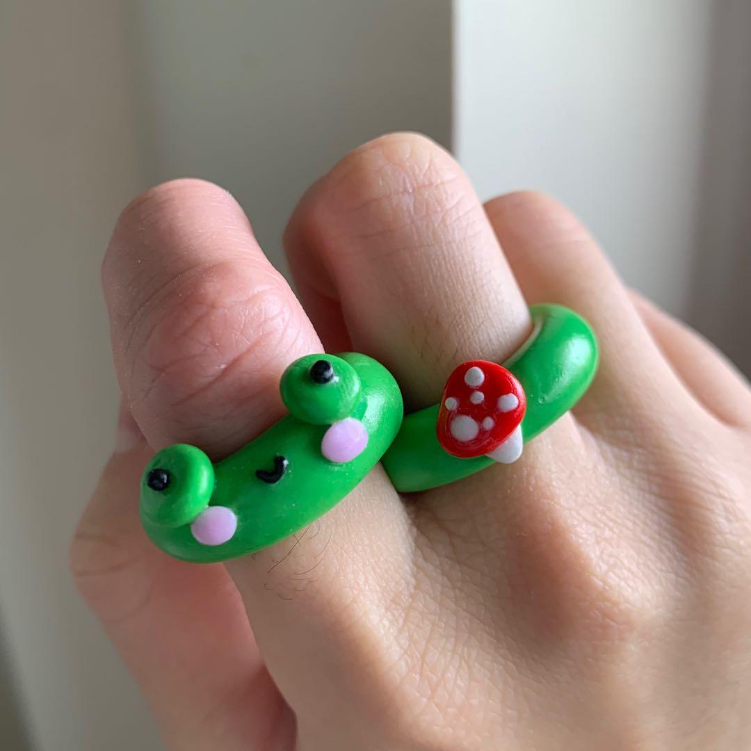 clay frog ring