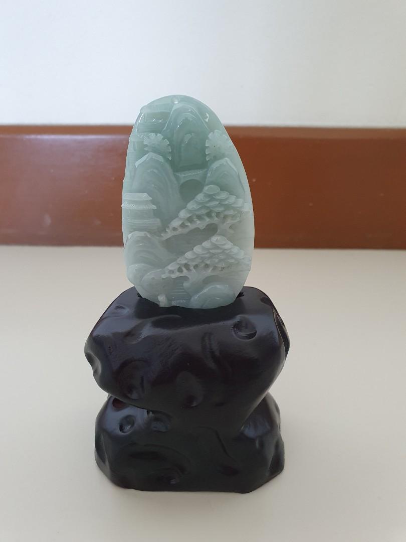 Grade A Jade 山水 with certificate Good luck for house fengshui