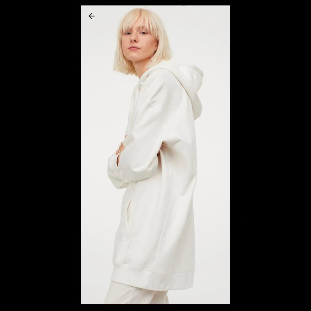 White oversized hoodie dress store
