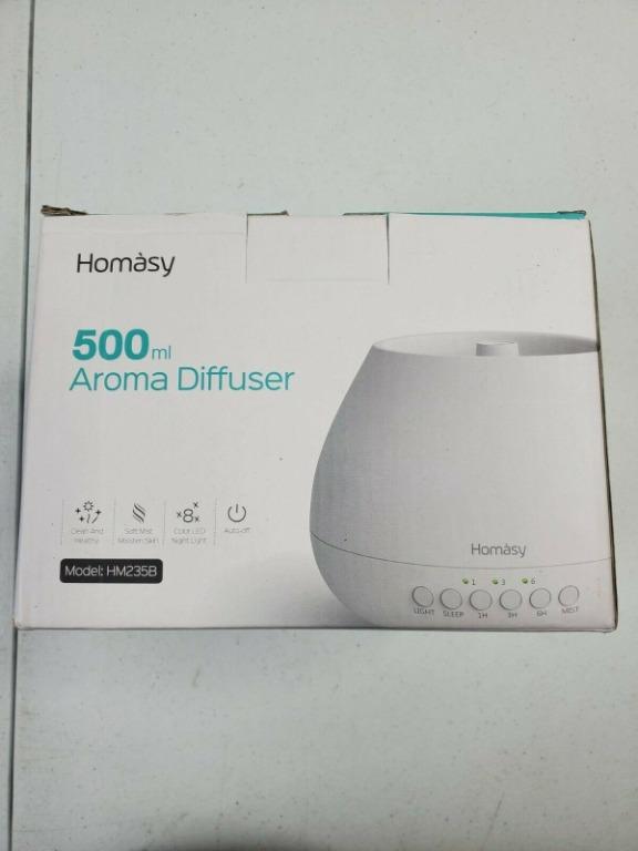 Homasy White Essential Oil Diffuser 500ml HM235B Aroma Diffuser