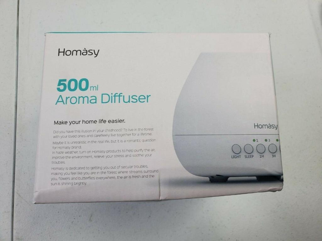Homasy White Essential Oil Diffuser 500ml HM235B Aroma Diffuser