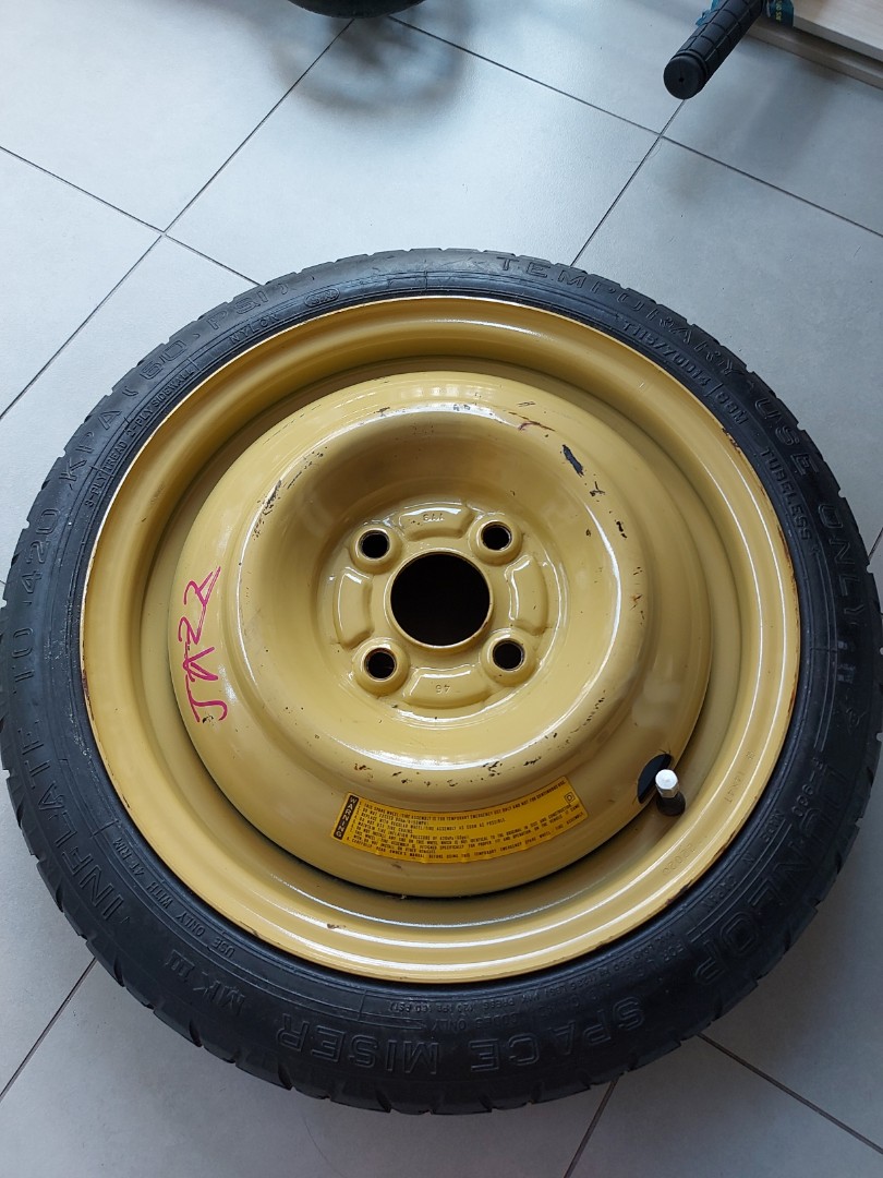 Honda Fit Jazz spare Tyre, Car Accessories, Tyres & Rims on Carousell
