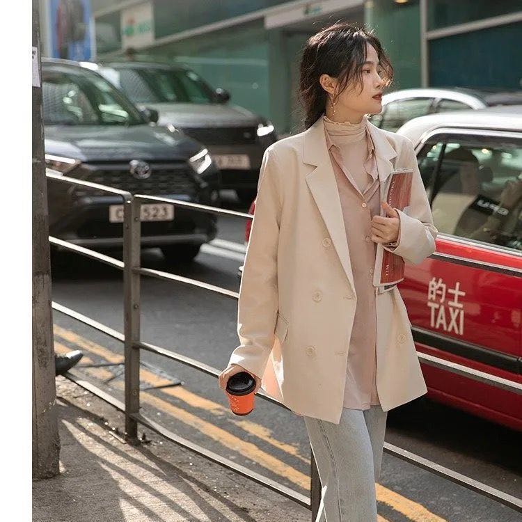 Oversized sales cream blazer
