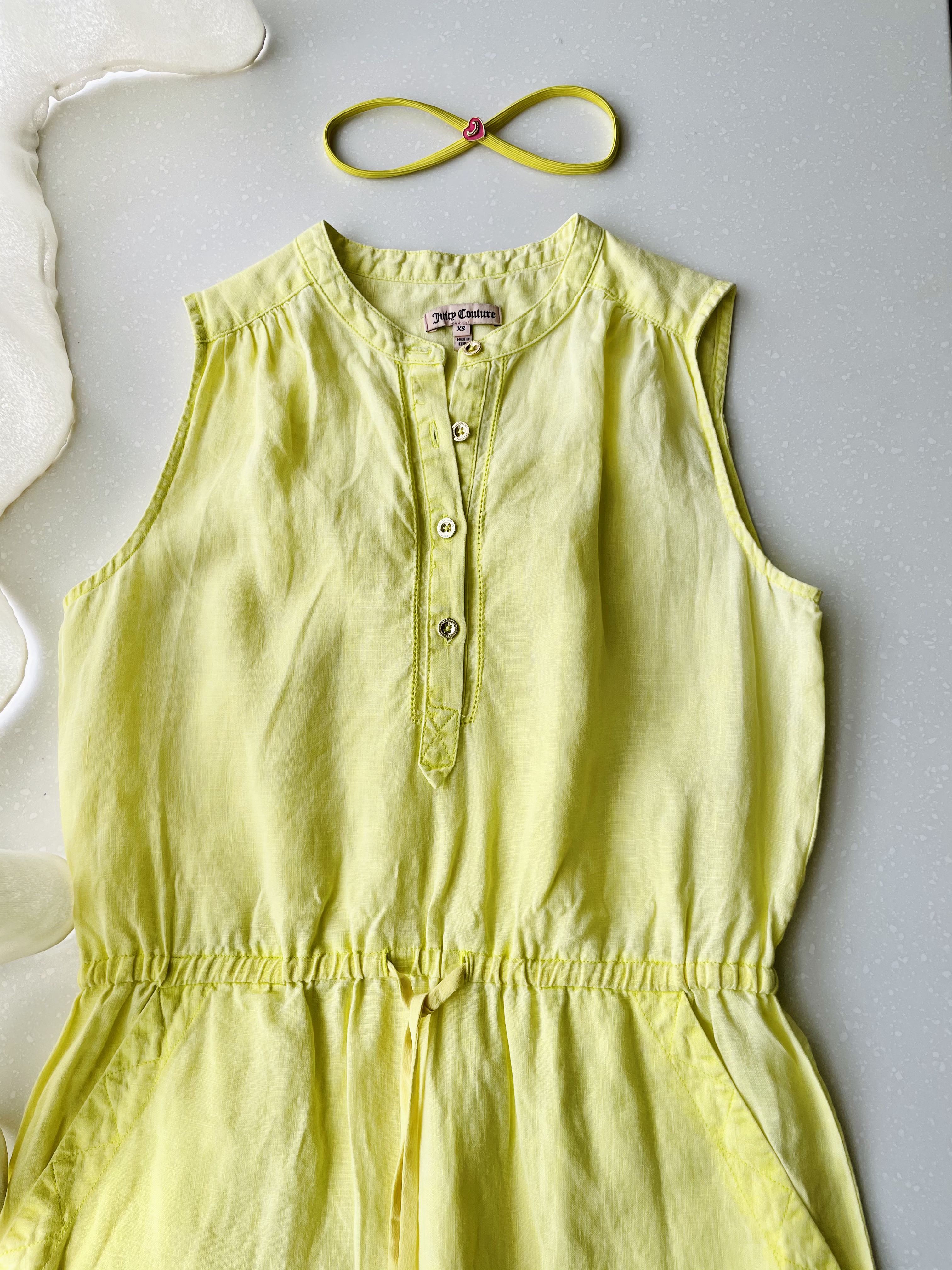 Juicy couture dress/yellow color/linen 