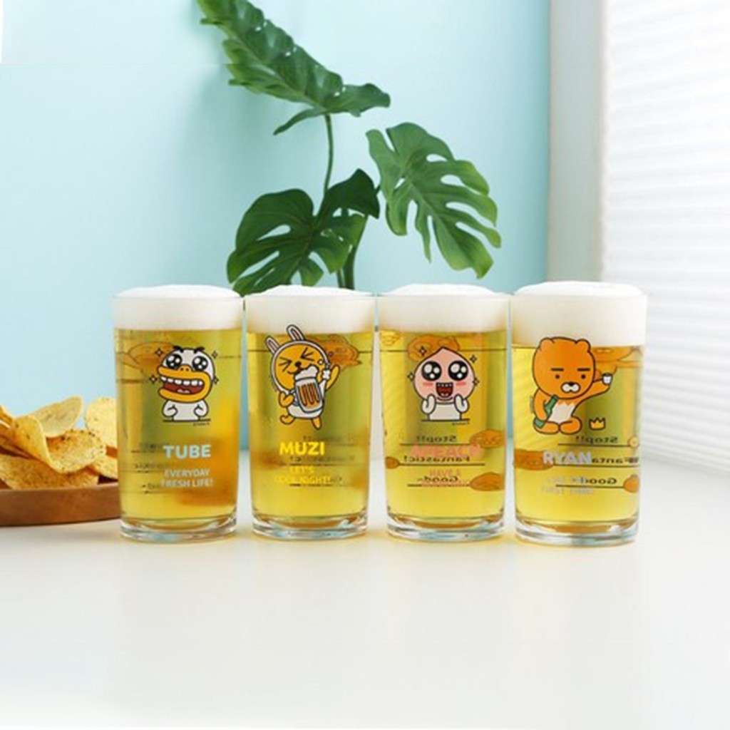 [Kakao Friends] Korean Soju and Beer (Somac) Mix Drink Glass 4p Set