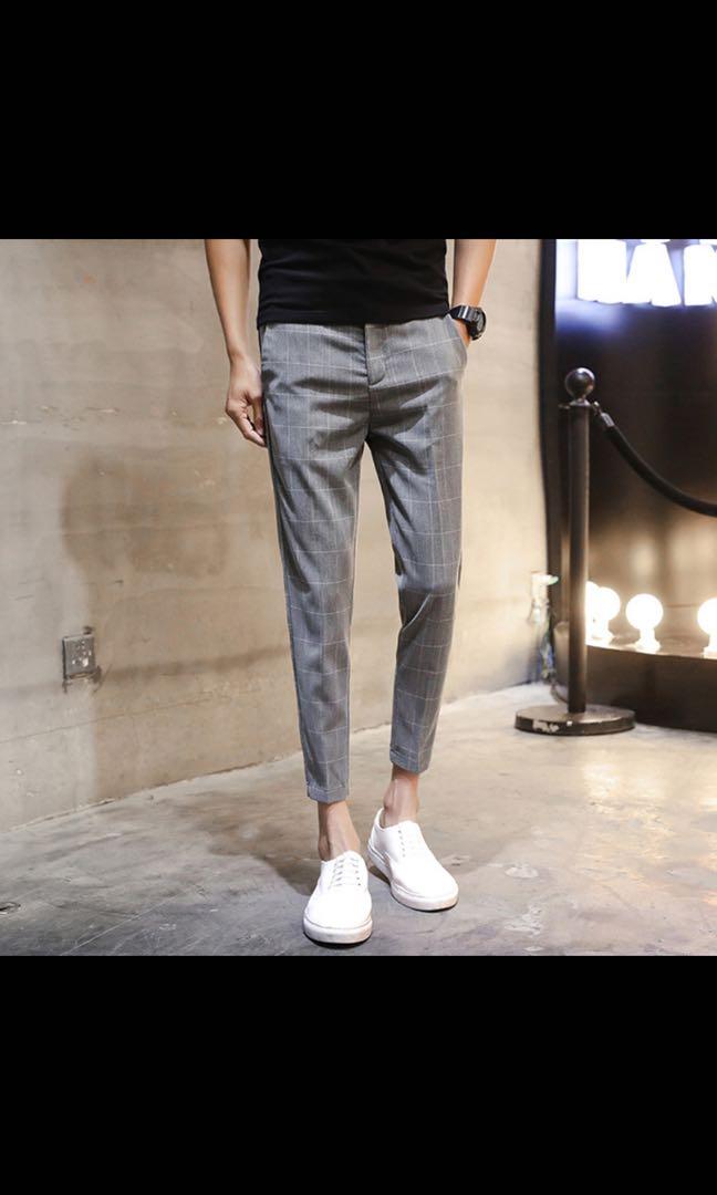 Korean Men Suit Pants Fashion Business Formal Pants For Men Slim Fit Ankle  Length Dress Pants Men Clothing All Match 34 28 201106 From Bai03, $26.8 |  DHgate.Com
