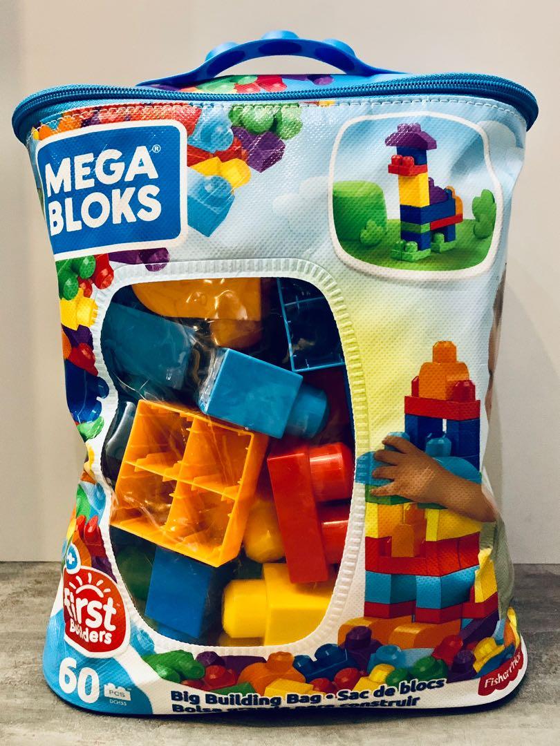 NEW Mega Bloks Baby Toy First Builders Big Building Blocks With Bag 60 Pieces