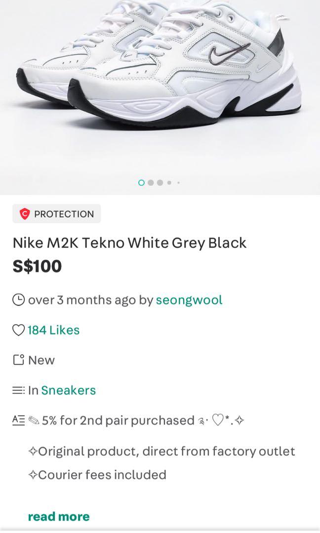 NIKE M2K Tekno White Grey Black Women s Fashion Footwear