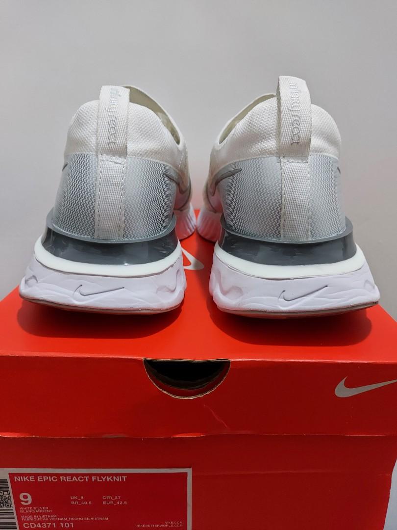 Nike epic react flyknit argent deals