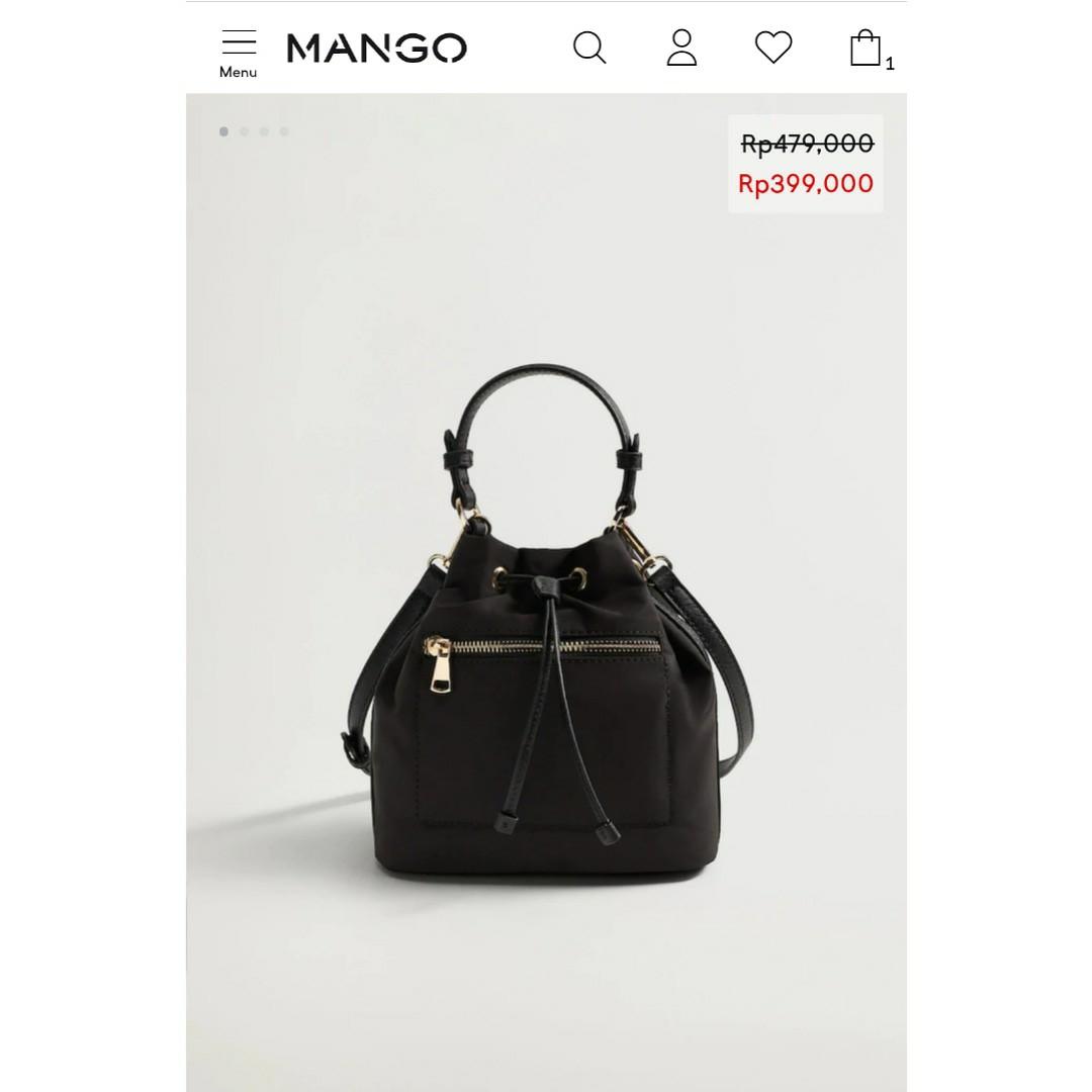 Mango nylon online bucket bag