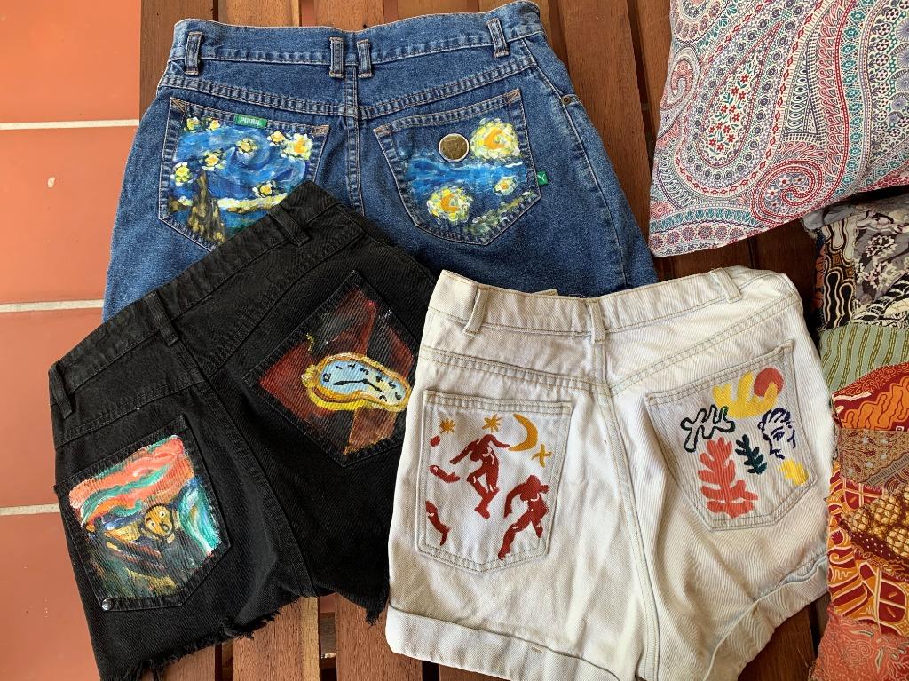 PAINTED SHORTS Women s Fashion Bottoms Shorts on Carousell