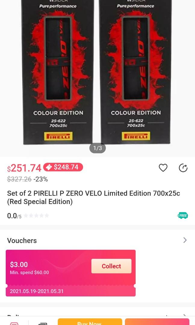 Pirelli p zero velo red clearance