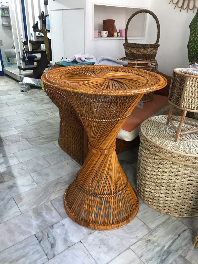 Rattan High coffee table for high chairs Furniture Home Living