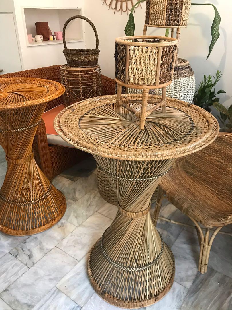 High rattan clearance table