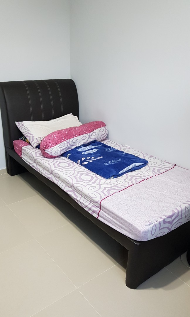 Selling used single bed frames,book shelf,drawer/table, Furniture