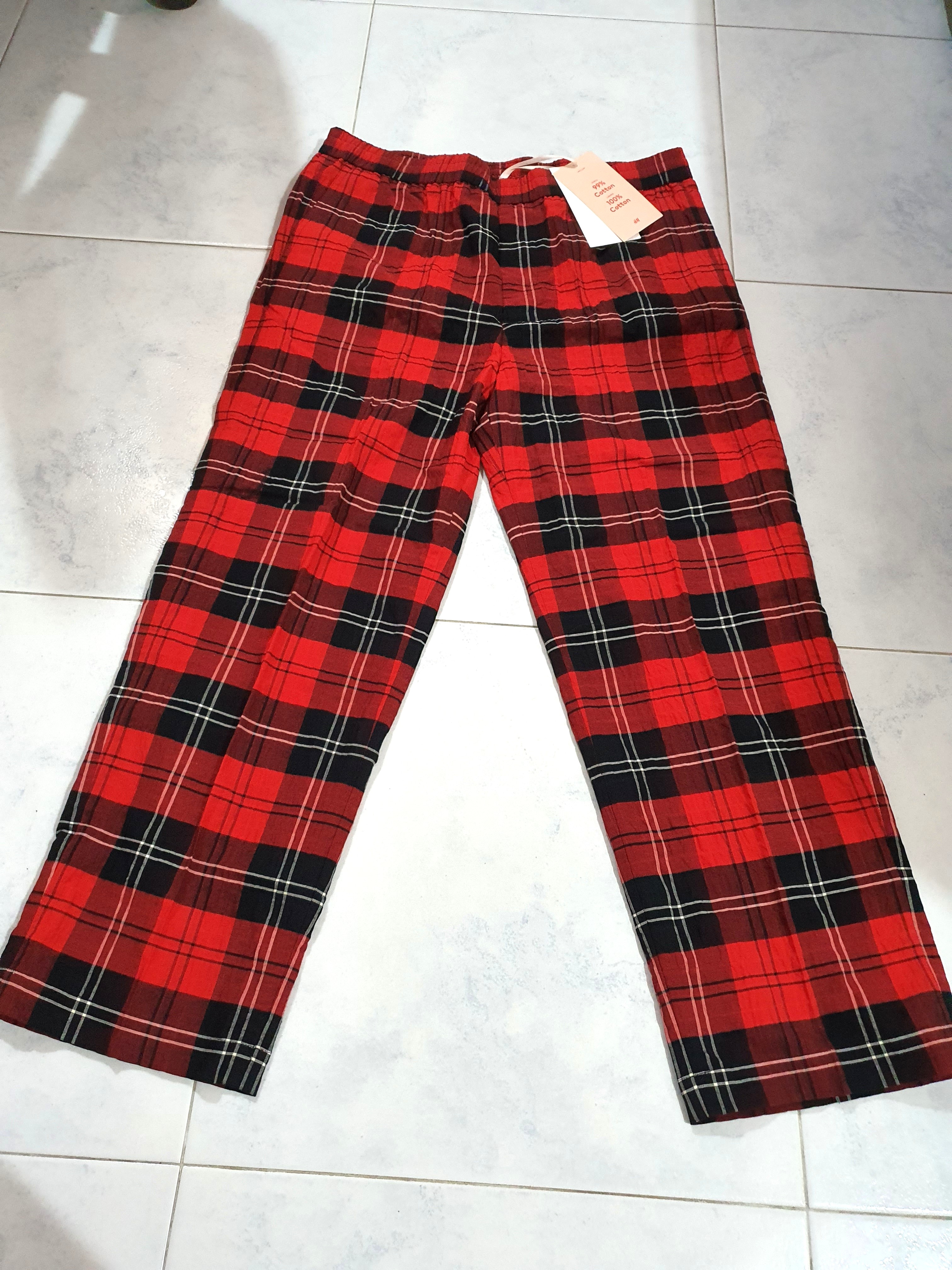 Simone Rocha x H&M - Red Checkered Pants, Men's Fashion, Bottoms 