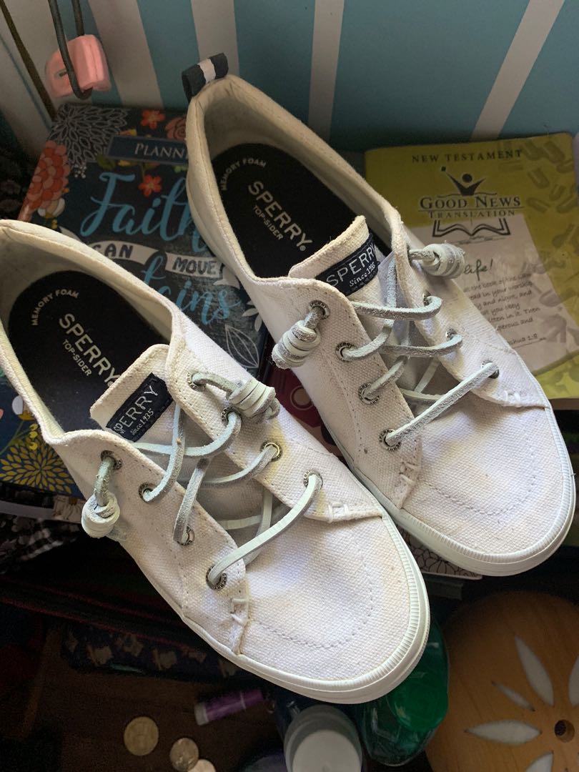 Sperry white 2024 canvas shoes