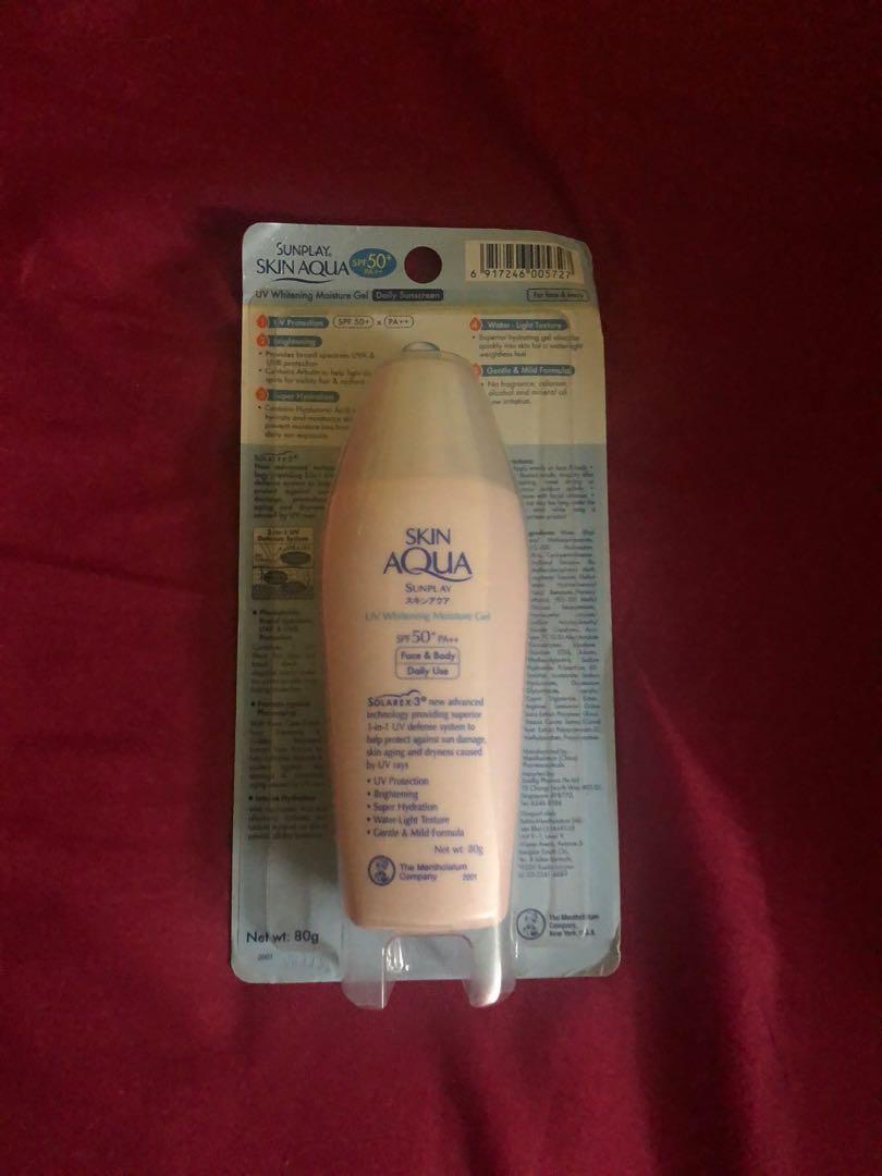 Sunplay Skin Aqua Uv Whitening Moisture Gel Sunscreen Health Beauty Skin Bath Body On Carousell