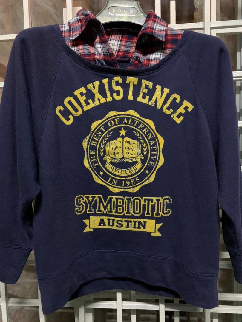 Sweatshirt with Fake Collar, Women's 