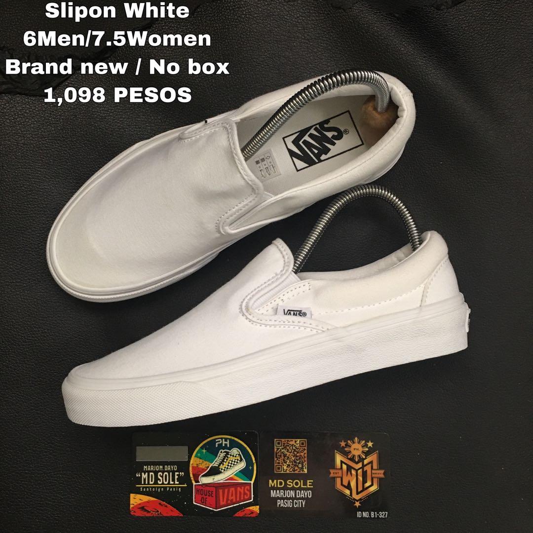 White vans slip ons womens sale online