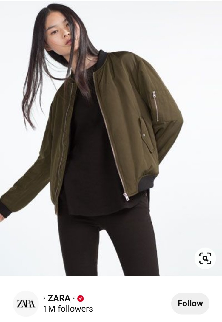 Zara bomber jacket green clearance