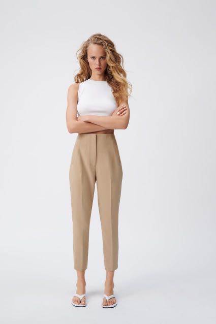 Zara High Waist Trousers Pants, Women's Fashion, Bottoms, Other Bottoms on  Carousell