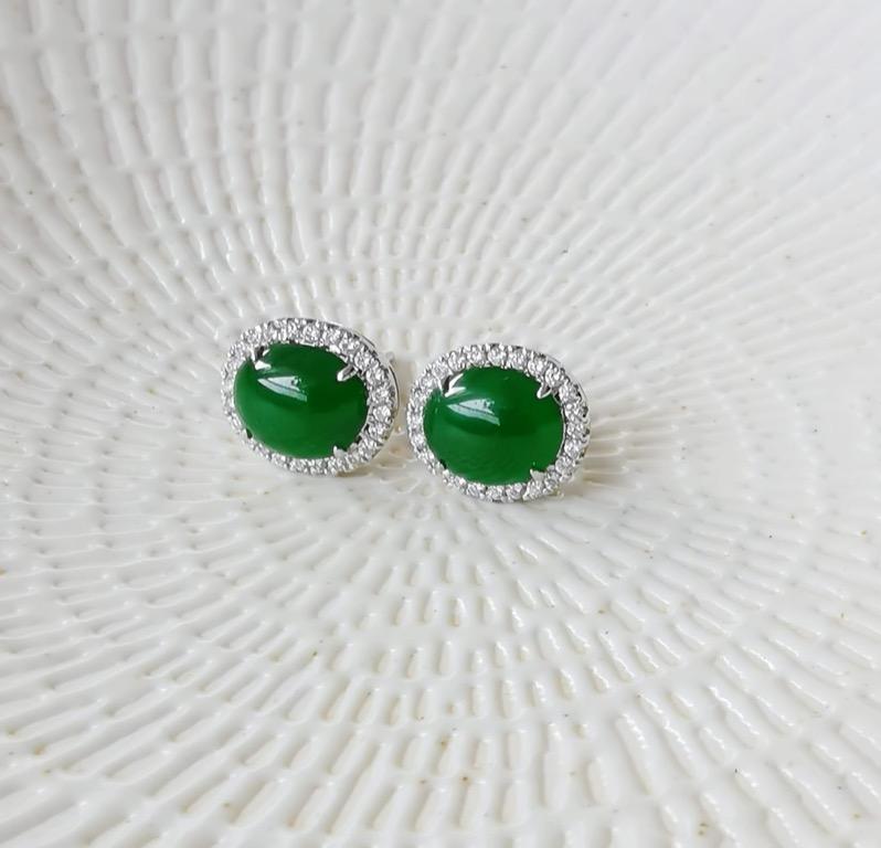 Chinese jade hotsell earrings studs