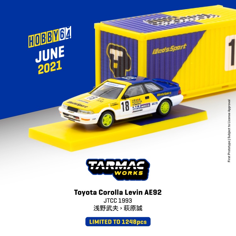 Tarmac 1 64 Toyota Corolla Levin Ae92 Jtcc 1993 浅野武夫萩原誠works T64 036 93jtc18 玩具 遊戲類 玩具 Carousell