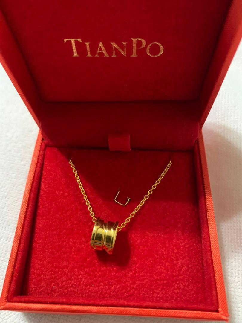 916 gold Necklace with Bvlgari imitation design Women s Fashion