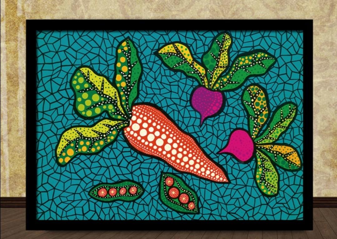 一對草間彌生蘿蔔菇菌40 30cm 藝術畫連畫框激罕值得收藏 興趣及遊戲 手作 自家設計 文具及工藝 畫作及印刷品 Carousell