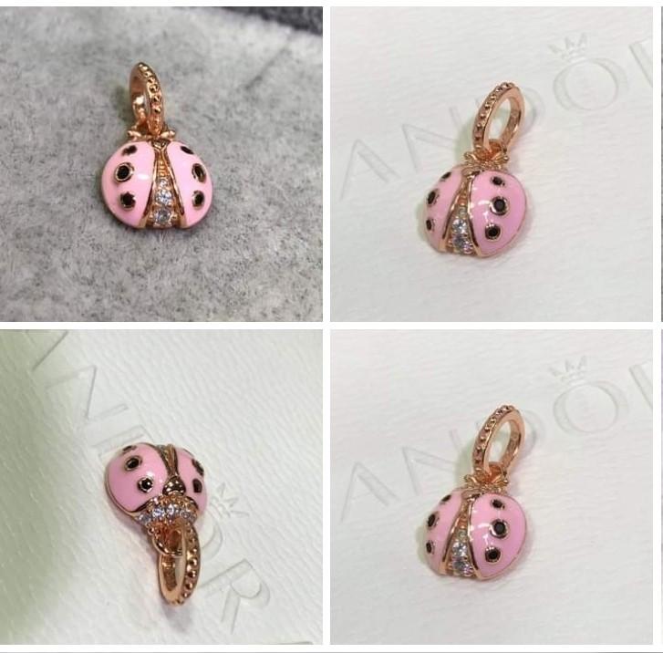 💋 pandora lady bug rosegold charm 