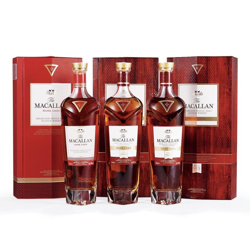 珍貴the Macallan Rare Cask Batch No 1 3 日版包含停產舊版2015年batch 1 Japanese Edition No 1 No 2 No 3 Highland Single Malt Scotch Whisky 麥卡倫奢想單一麥芽威士忌