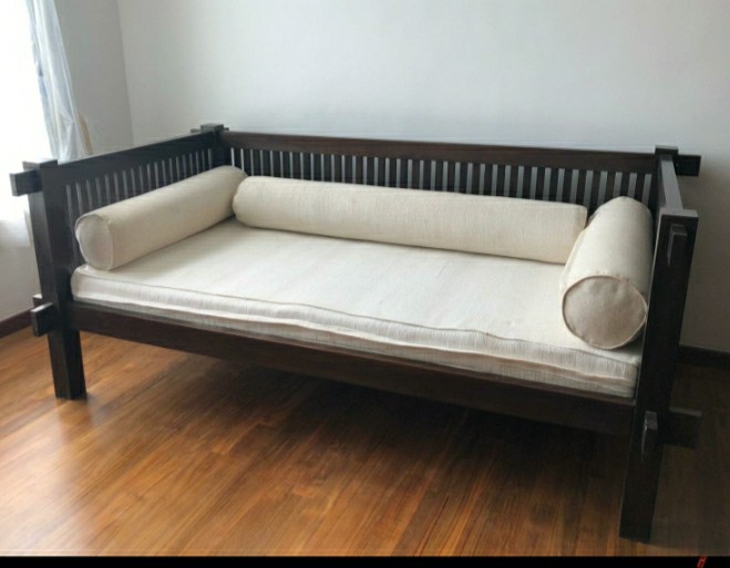 Antique solid wood day bed, Furniture & Home Living, Furniture, Bed Frames & Mattresses on Carousell