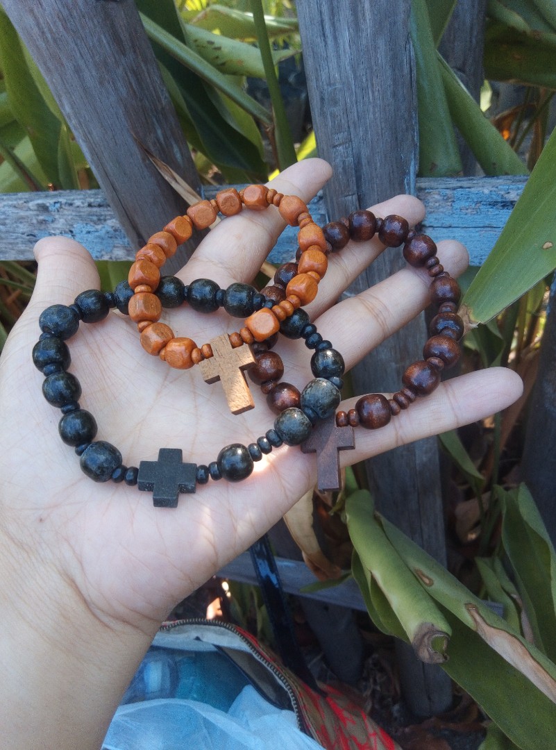 ROSARY BRACELET  NATURAL OLIVE WOOD ROSARY  Classic and Sports Team  Catholic Rosary Beads