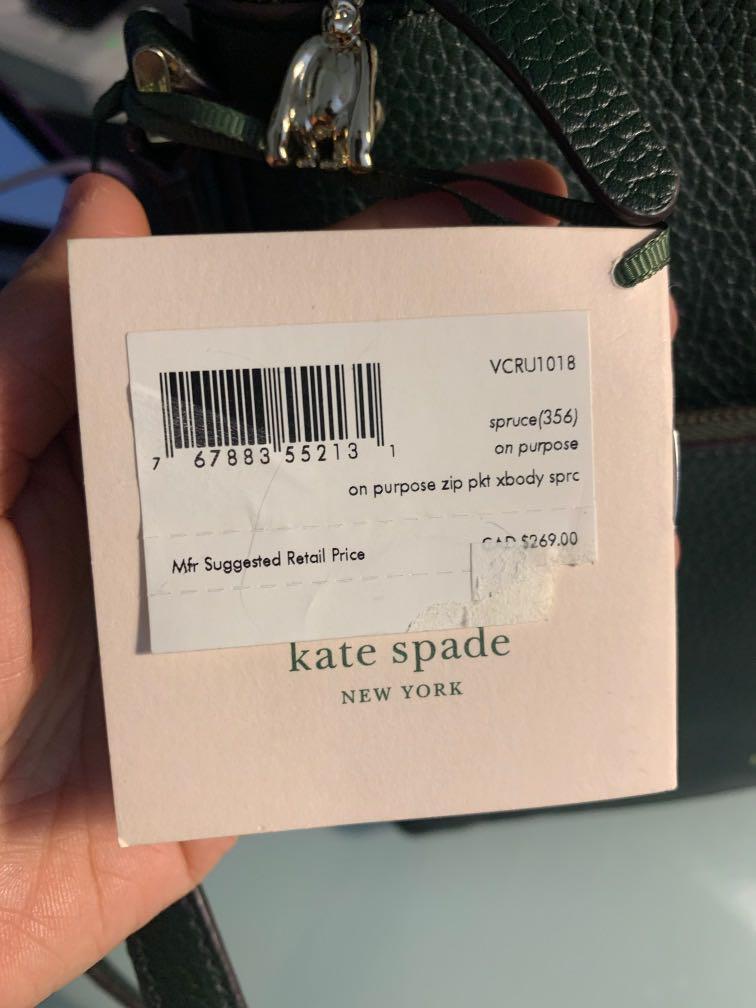 Brand New Kate Spade On Purpose Zip Pocket Crossbody