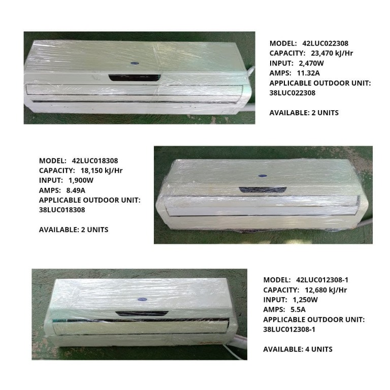 CARRIER SPLIT TYPE Air Conditioning w/ 4 INDOOR UNITS, TV & Home