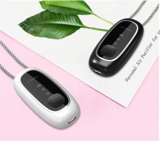 COD - 2021 Upgraded Wearable Air Purifier Necklace Mini Personal Portable Air Freshener Ionizer/120 Million Negative Ions/Low Noise for Adults Kids
