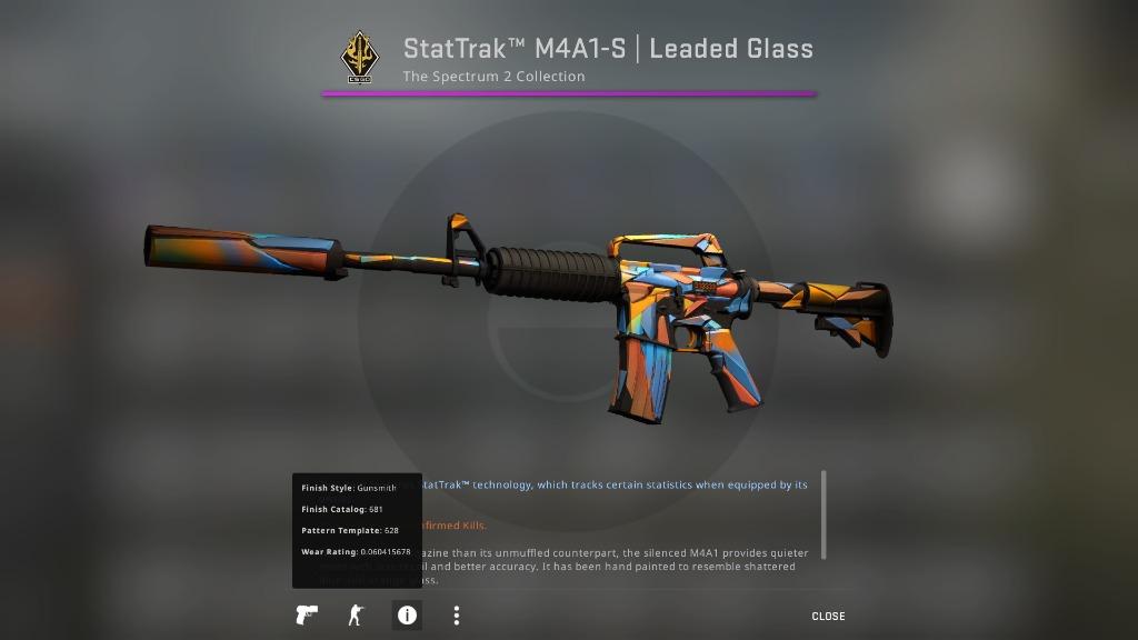 CSGO StatTrack M4A1S Leaded Glass FN, Video Gaming, Video Game