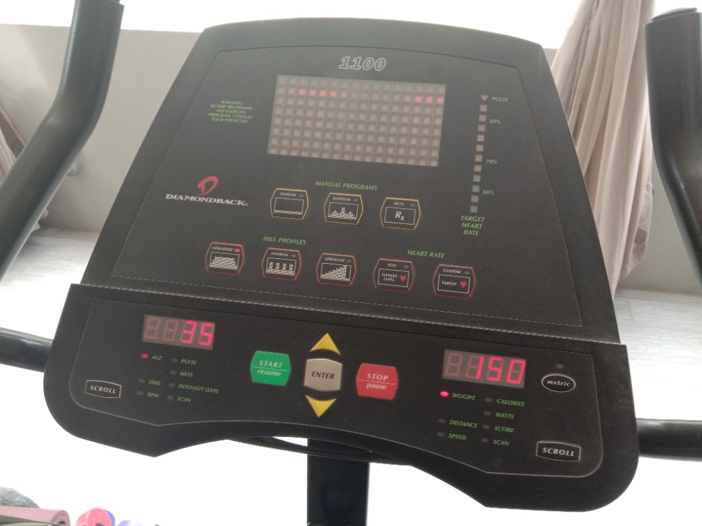 Diamondback 1100r recumbent exercise bike sale manual